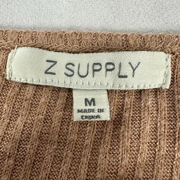 Z Supply Womens Size Medium Ribbed Knit Pullover with Side Button Detailing - Picture 4 of 6